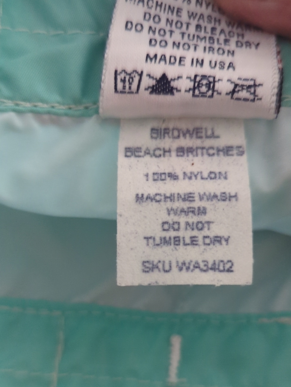 Birdwell Blue Green Board Swim Shorts with Lace-Up Waist Sz 6 - Picture 9 of 9